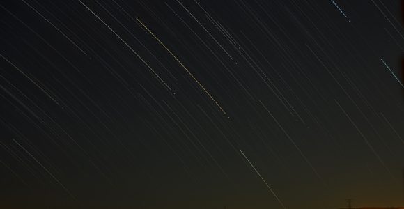 Star Trails with Bloemfontein set as a backdrop