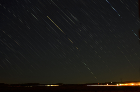 Star Trails with Bloemfontein set as a backdrop